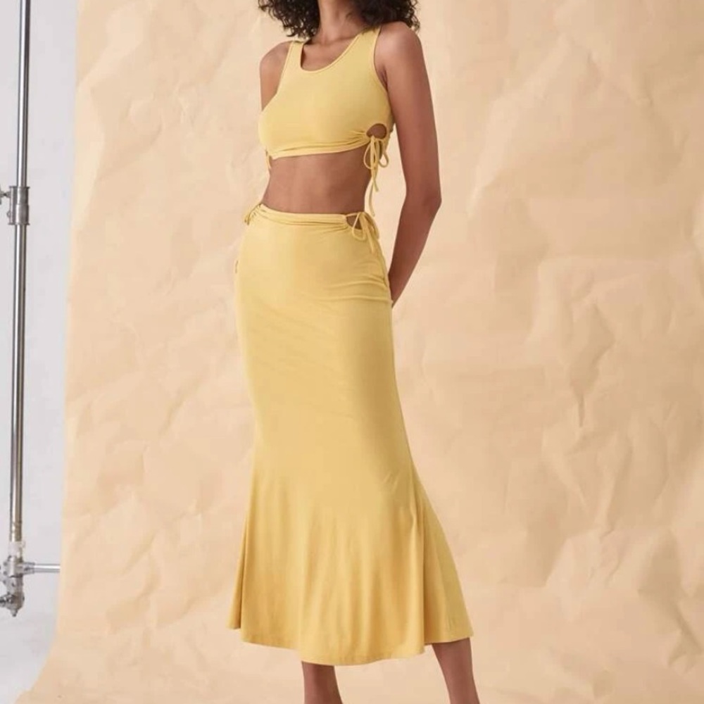 Yellow Midi Skirt Set - Size XS